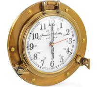 Nagina International Antique Brass Ship Porthole Clock 9"
