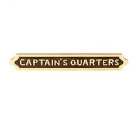 Nagina International Captain's Quarter Hand Crafted Wooden Designation & Title Name Plate | Nautical Wood Plaque & Door Sign | Captain's Maritime Nursery Home Wall Decor