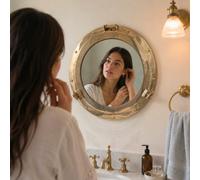 Nagina International Deluxe Nautical Brass Polished Porthole Mirror | Pirate's Boat Decorative Mirror | Captain's Maritime Beach Home Decor & Gifts (15 Inches)
