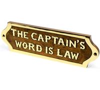 Nagina International Hand Crafted Wooden Designation & Title Name Plate | Nautical Wood Plaque & Door Sign | Captain's Maritime Nursery Home Wall Decor (Captain's Word Is A Law)