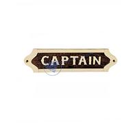 Nagina International Hand Crafted Wooden Designation & Title Name Plate | Nautical Wood Plaque & Door Sign | Captain's Maritime Nursery Home Wall Decor (Caption)