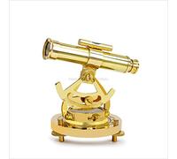 Nagina International Maritime Polished Brass Addaid Telescope Compass With Functional Telescope & Level Meter | Home Decorative Metal Decor