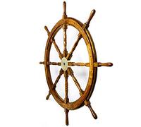 Nagina International Natural Wood Premium Pirate's Boat Ship Wheel (42 Inches)