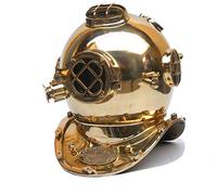 Nagina International Nautical Divers Helmet Maritime Mark V Deep Diving Solid Brass Helmet