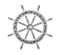 Nagina International Nautical Handcrafted Wooden Ship Wheel - Home Wall Decor (24 Inches, Antique Black)