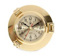 Nagina International Nautical Wall Decor - Solid Brass Porthole Wall Clock - Nautical Wall Clock