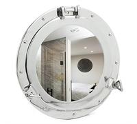 Nagina International Porthole with Mirror, A Maritime Wall Mirror, Alu Brushed and Bronzed