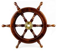 Nagina International Premium Nautical Handcrafted Wooden Ship Wheel | Pirate's Wall Home Decor & Gifts (36 Inches, Dark Rosewood)