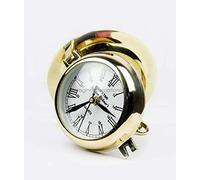 Nagina International Premium Polished Brass Time's Clock Porthole | Openable Pirate's Decorative Port Hole Time's Wall Metal Clock | Navy Nautical Maritime Decor Gift