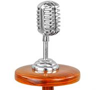 Nagina International Pretend Electronic's Mic | The Elvis Microphone Replica | Nickel Plated Metal Desk Decor