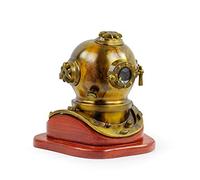 Nagina International Scuba Diving Nautical Helmet | Maritime Ship's Decorative Helmet (Shipwrecked - On Base, 12 Inches)