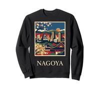 Nagoya Japan Skyline Temple Travel Design Sweatshirt