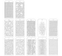 Nagoyuki 12 Pieces Stencils for Crafts, Brick Dot Layering Stencils Mixed Media Art Texture Stencils for Painting on Card Making