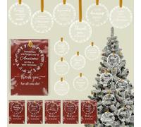 Nagoyuki 24 Sets Christmas Acrylic Hanging Ornament Bulk Employee Coworker Team Acrylic Hanging Ornament Gifts for Coworker Team Nurse Teacher