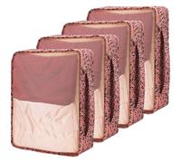 Nagoyuki 4 PCS Large Packing Cubes,40x30x12CM Same Size Suitcase Organiser Bags Compressible Expandable Packing Cubes for Suitcase, Luggage,Handy Helper (Leopard Print)
