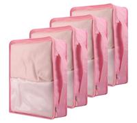 Nagoyuki 4 PCS Large Packing Cubes,40x30x12CM Same Size Suitcase Organiser Bags Compressible Expandable Packing Cubes for Suitcase, Luggage,Handy Helper (Pink)