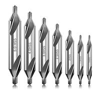 Nagoyuki 7 Pcs Center Drill Bits Set 60-Degree Angle Center Drill Bits Kit Countersink Tools for Lathe Metalworking