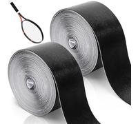 Nagpew 2 Pieces Racket Head Protection Tape, 16.4Ft Black Racket Edge Guard with Strong Stick Force, Durable Paddle Cover Tape Racquet Protector for Tennis, Badminton, Pickleball