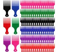 Nagpew 60 Pieces Hair Picks, 6.5 Inch Plastic Afro Comb for Men Women, Lift Combs Wide Tooth Barber Combos for Salon Home Curly, Natural Black Hair, Afro Parting