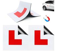 Nagsxiw Fully Magnetic L Plates for Car UK, 2 Pack Waterproof L Plates for Car Magnetic, Learner L Plate for Motorcycle Car, No Fading, No Blow off, Easy to Move without Scratching