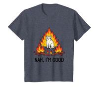 Nah, I'm Good Cat on Fire Scared. Emotional Intelligence T-Shirt, Youth, Heather Blue, 2T