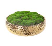 NAHARO New Golden Handmade Simulated Moss Ceramic Bowl - 9.5'' Artificial Moss Centerpiece for Home Decoration, Living Room, Office - No Maintenance