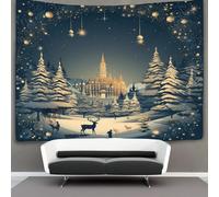 NAHCBIOT Christmas Snow Scene Tapestry Wall Tapestry Colorful Tapestry Wall Hanging for Bedroom，for Men, Boys And Teens Cool Poster 150cmx200cm