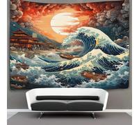 NAHCBIOT Ocean Waves Tapestry Japanese Ukiyo-e Wall Tapestry Colorful Tapestry Wall Hanging for Bedroom,for Men, Boys And Teens Cool Poster 180cmx230cm