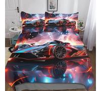 NAHCBIOT Supercars Duvet Cover Set 3D Printed Decorative Bedding Quilt Cover Hidden Zipper Bedding Sets Gamer Comforter Cover Kids Adult Teens Double（200x200cm）