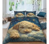 NAHCBIOT Teddy Dog Bedding Set Boys Girls 3D Printed Cartoon Duvet Cover Sets Kids,Hidden Zipper,Bed Cover,with Pillowcase Quilt Cover Double（200x200cm）