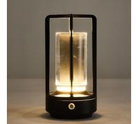 NaHibu Crystal Lantern, Rechargeable LED Lamp, 3 Colors, Cordless, Table Lamp for Bedroom/Restaurant/Bar/Cafe/Camping