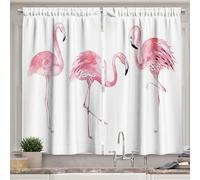 Nahida Blackout Curtain for Kid Bedroom Deco,Pink, flamingo, love,Thermal Curtain for Boy and Gril Room Window, Cute Pattern Soundproof Window Drapes for Child Playroom, Small Curtain