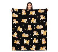 Nahjiiem Shiba Throw Blanket Shiba Inu Plush Cute Puppy Blanket Shiba Inu Gifts for Shiba Inu Lovers 50"×60"