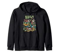NAHLA Name Cute Retro Girls Wildflower NAHLA Name Zip Hoodie