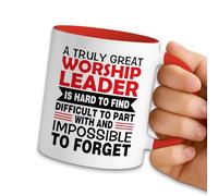 NAHMAKNE Funny Coffee Mug for Leader, A Truly Great Worship Leader is Hard to Find, 11oz Ceramic Coffee Tea Cup, Appreciation Gifts for Teammate Colleague, Inspirational Gifts for Mentor Supervisor