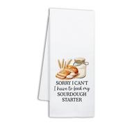 NAHMAKNE Funny Sourdough Kitchen Towels, Sorry I Can't I Have to Feed My Sourdough Starter, Baking Dish Towels for Kitchen, Bake Lover Gifts, Sweet Housewarming Gifts for Women Hostess Baker Friend