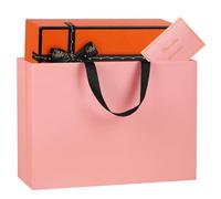 NAHRMY 1 piece Extra Large Gift Bag with Greeting Cards Pink 43 x 32 x 13 cm, Large Paper Party Gift Bags for Presents Wedding Birthday Christmas Celebration