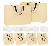 NAHRMY 10 pcs Extra Large Gift Bags Yellow 43 x 32 x 13 cm, Large Paper Party Gift Bag with Handles Greeting Cards for Presents Wedding Birthday Christmas Celebration Boutique