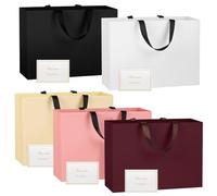 NAHRMY 5 pcs Extra Large Gift Bags with Greeting Cards Multicolor 43 x 32 x 13 cm, Large Paper Party Gift Bag for Presents Wedding Birthday Christmas Celebration Boutique