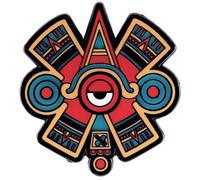 Nahui Ollin Symbol Aztec Mexica Cosmology Native American South Central Fifth Sun Four Movements Quetzalcoatl Mythology Religion Eye Center Solar Ray Emanata Sigil Emblem 1.6" Enamel Pin Badge