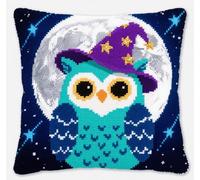NAHUIGOOD 11Ct Pre Printed Cross Stitch Kits Starry Sky Owl 45X45Cm Embroidery Cushion Kit for Creative Home Decor