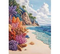 NAHUIGOOD Cross-Stitch Kits,Beautiful sea Views 11CT40x50cm,Cross Stitch for Adults,11CT Counted Printed Cross Stitch,Embroidery Cross Stitch Kits