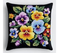 NAHUIGOOD Cross Stitch Kits Morning Glory 45X45Cm Stitched Cushion Decorative for Adults Beginners