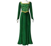 Nahzsai Fiona Costume Dress Princess Fiona Cosplay Maxi Dress Fancy Green Velvet Halloween Gown for Women 3XL