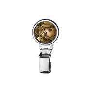 nai110 Terrier Detective Sherlock Printed Image with a Transparent Rubber Dome Cover on Dog Show Ring Clip with id Card Holder