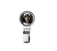 nai54 Dachshund Dog Nun Sister Printed Image with a Transparent Rubber Dome Cover on Dog Show Ring Clip with id Card Holder