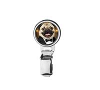 nai55 Pug Dog Tuxedo Prom Date Printed Image with a Transparent Rubber Dome Cover on Dog Show Ring Clip with id Card Holder