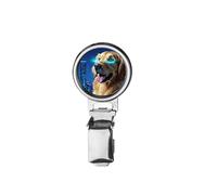nai64 Labrador Retriever pc Gamer Astronomer Printed Image with a Transparent Rubber Dome Cover on Dog Show Ring Clip with id Card Holder