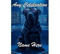 nai67 Labrador Retriever Office Worker Scientist Birthday card Father's Mother's Retirement Any Occasion Celebration and Name
