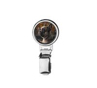 nai87 French Bulldog Astronomer Printed Image with a Transparent Rubber Dome Cover on Dog Show Ring Clip with id Card Holder